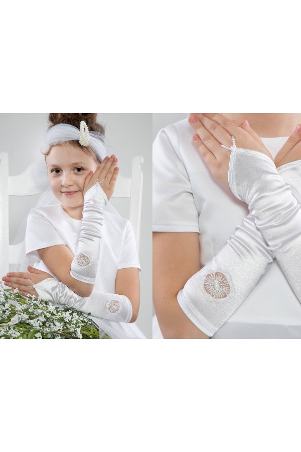 Rękawiczki komunijne na palec UK-Nr26/d - obraz 1