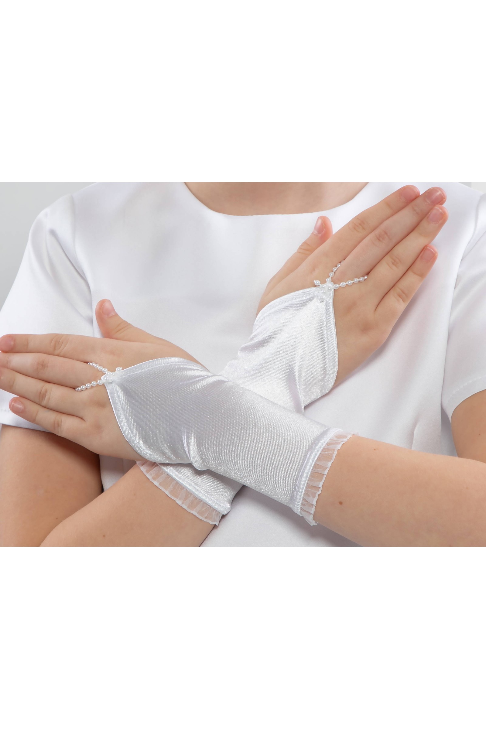 Rękawiczki komunijne na palec UK-Nr24/p - obraz 2