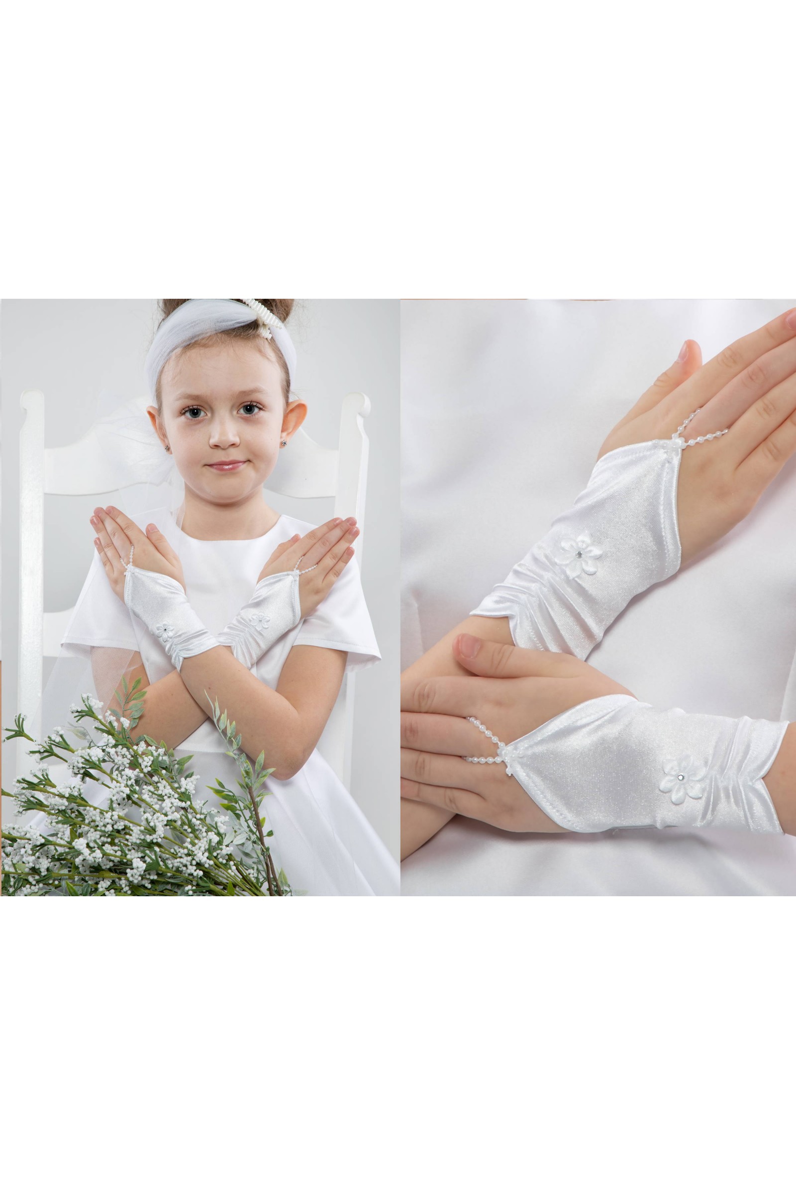 Rękawiczki komunijne na palec UK-Nr5/p - obraz 3