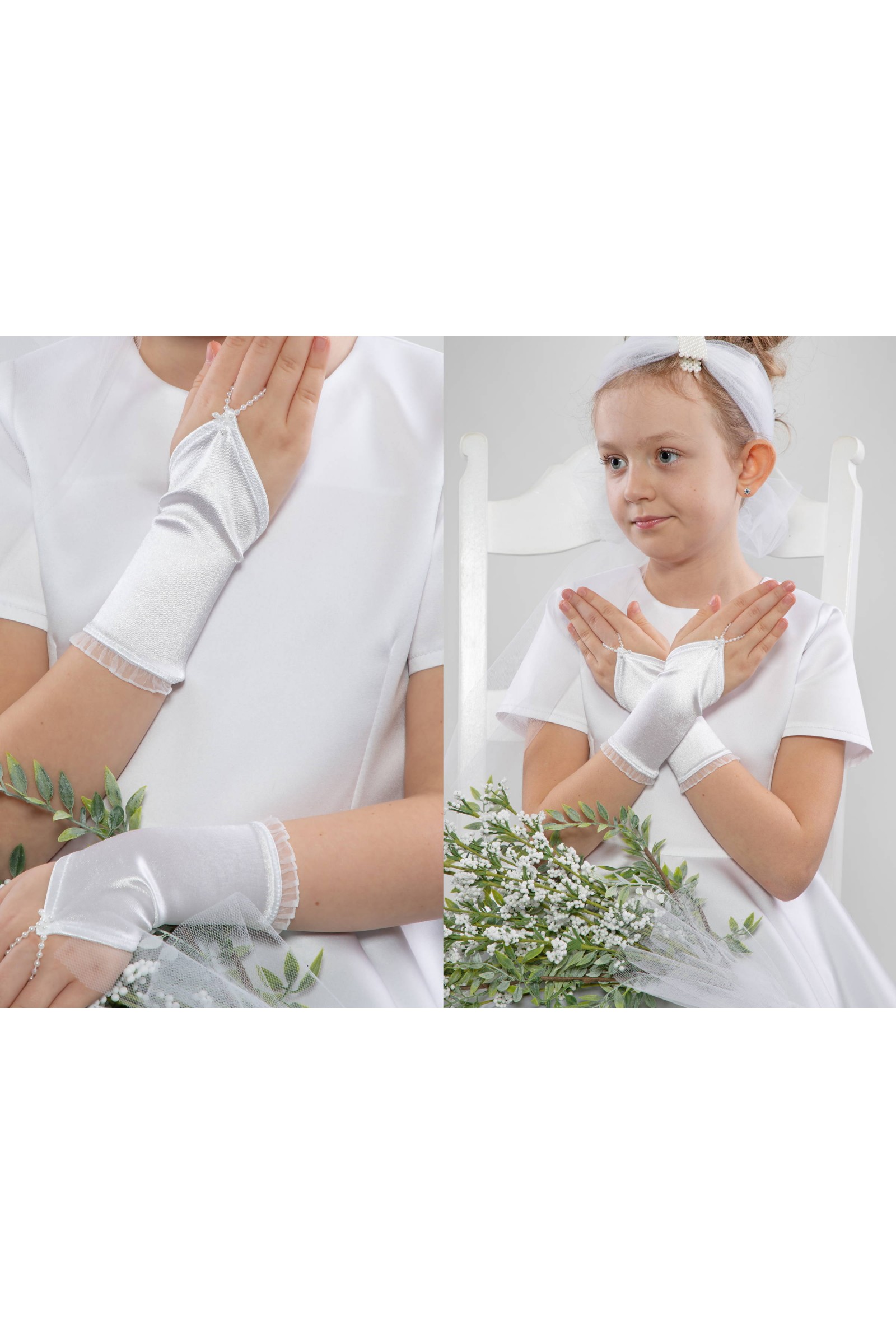 Rękawiczki komunijne na palec UK-Nr24/p - obraz 3