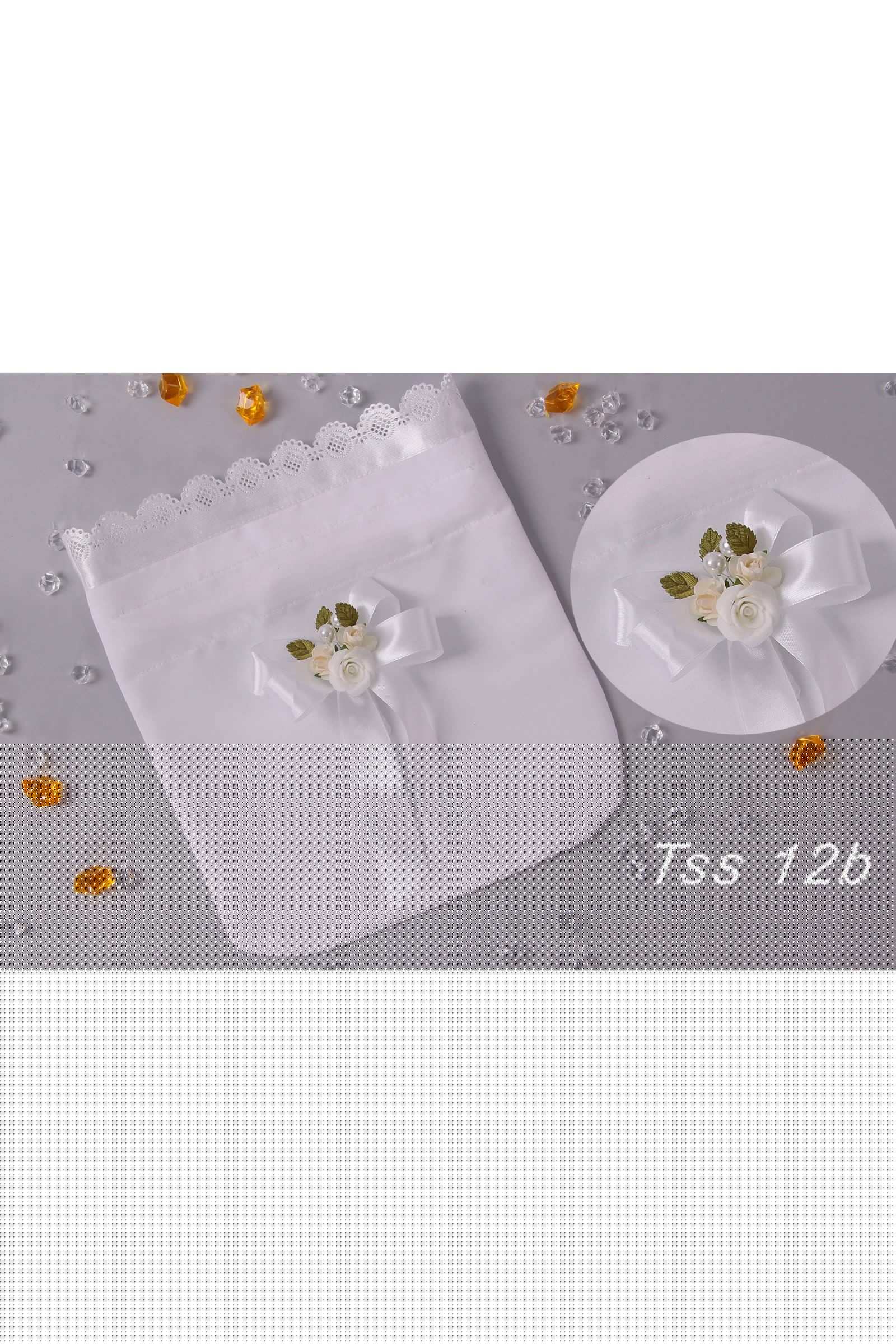 Torebka komunijna satynowa z bukietem - obraz 2