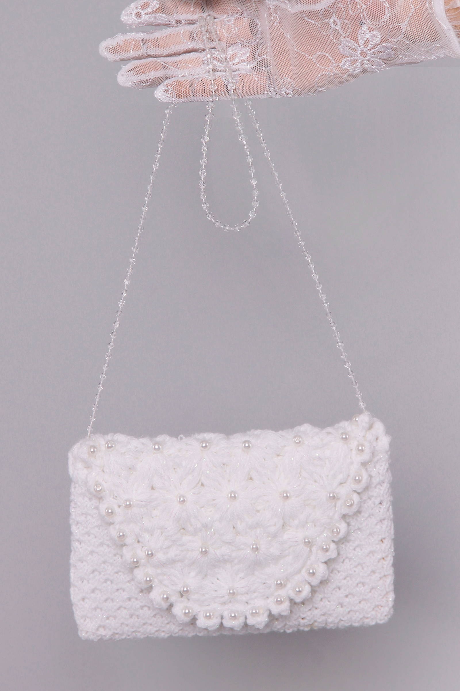 Torebka komunijna szydełkowa z włóczki UK-Tdp2 - obraz 0