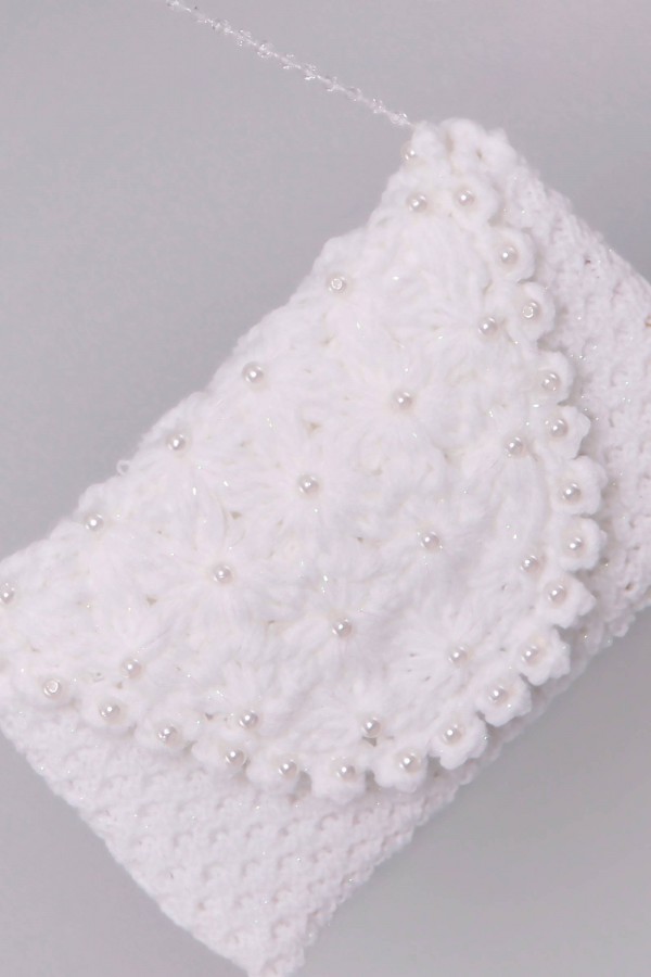 Torebka komunijna szydełkowa z włóczki UK-Tdp2 - obraz 1