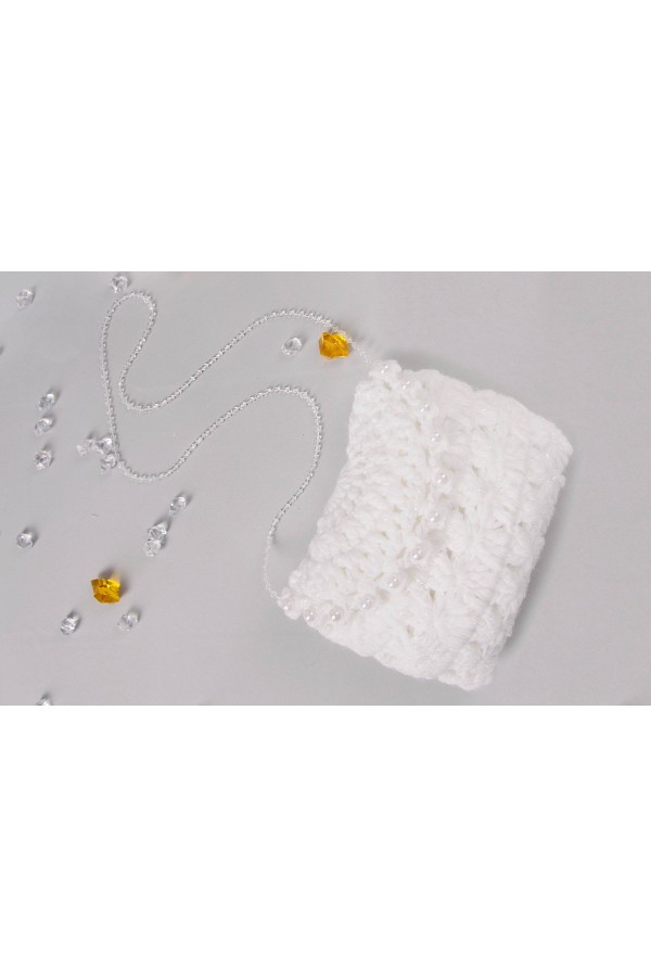 Torebka komunijna szydełkowa z włóczki UK-Tdp1 - obraz 2