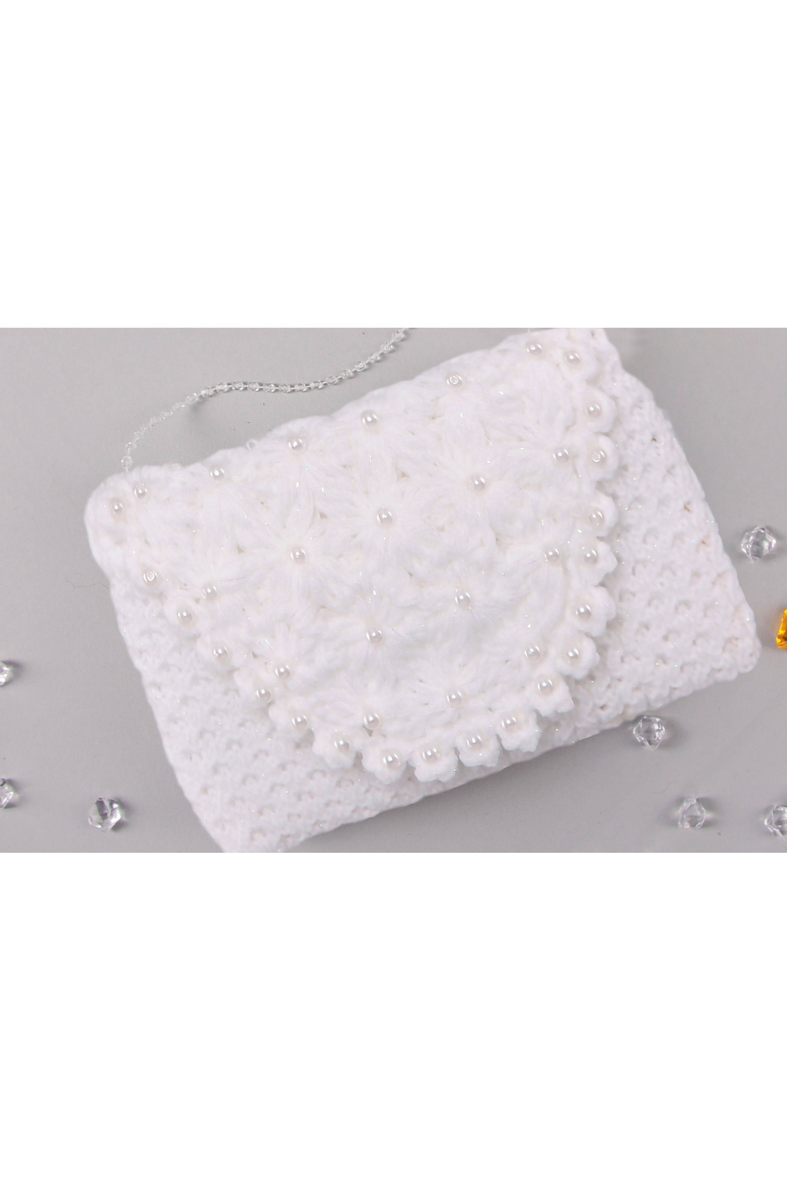 Torebka komunijna szydełkowa z włóczki UK-Tdp2 - obraz 3