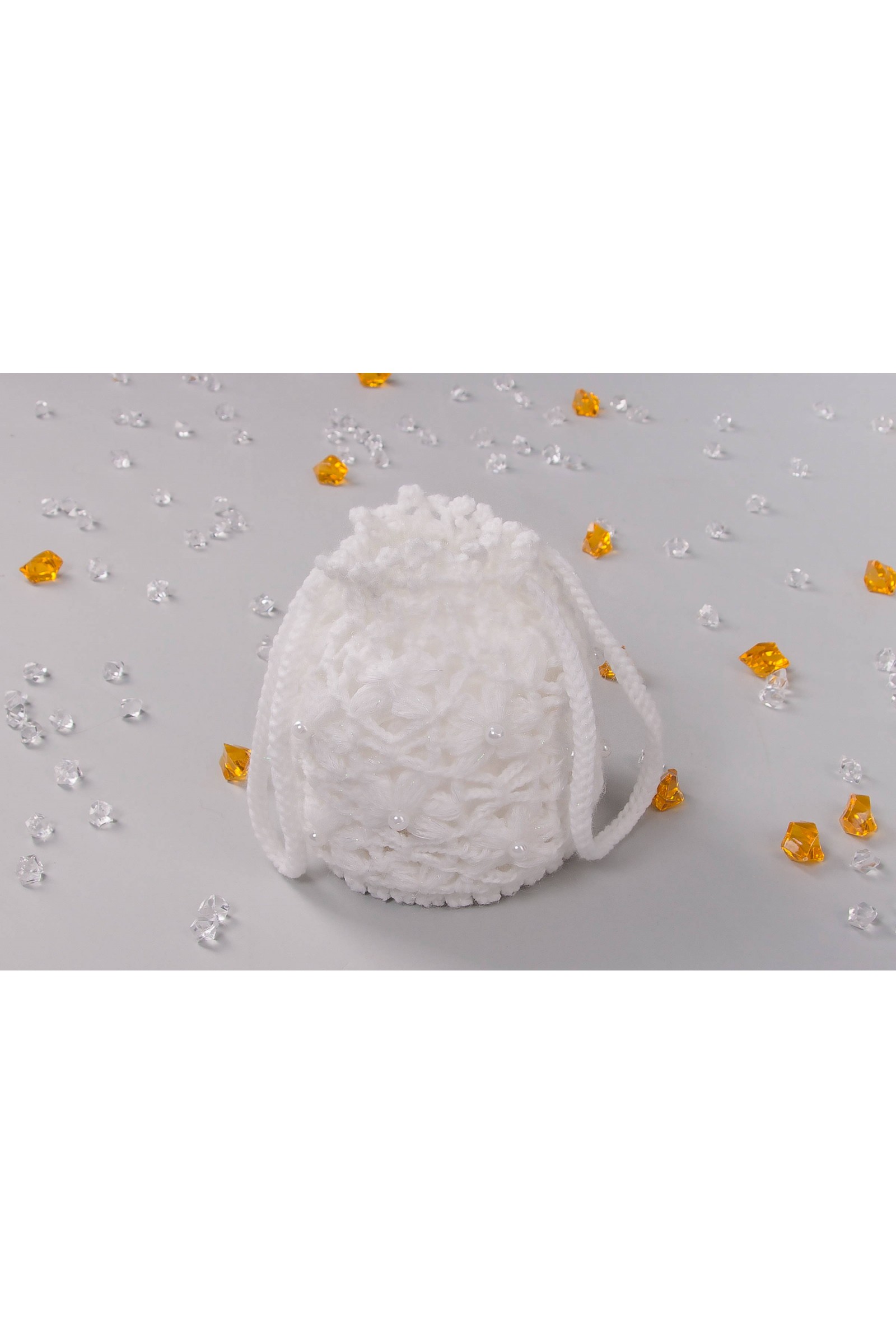 Torebka komunijna szydełkowa z włóczki UK-Tdm2 - obraz 3