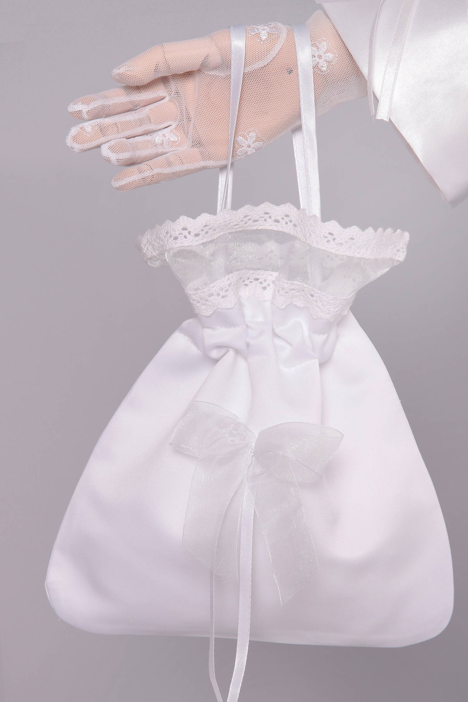 Torebka komunijna satynowa sakiewka UK-Tss9 - obraz 0