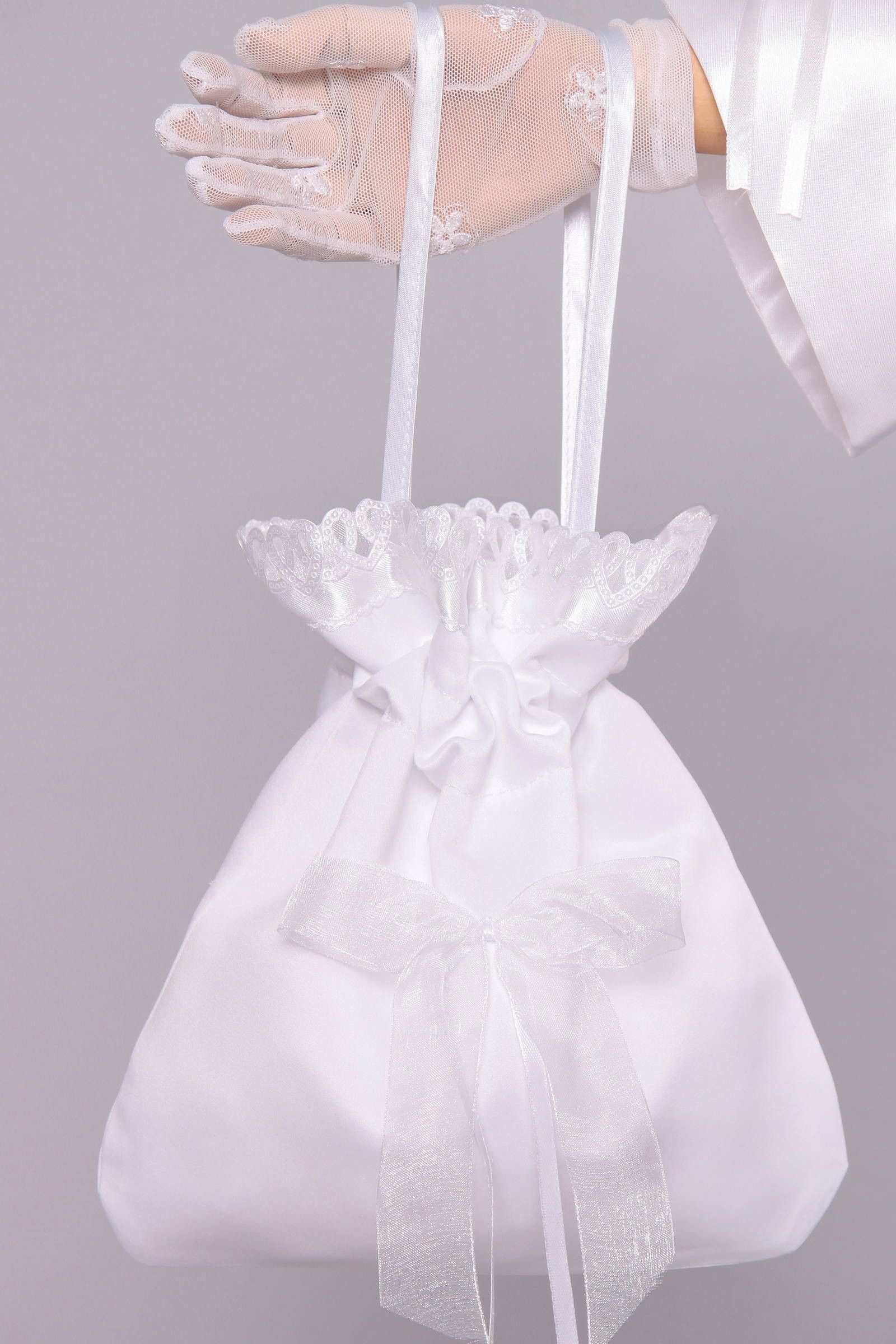 Torebka komunijna satynowa sakiewka UK-Tss14 - obraz 0