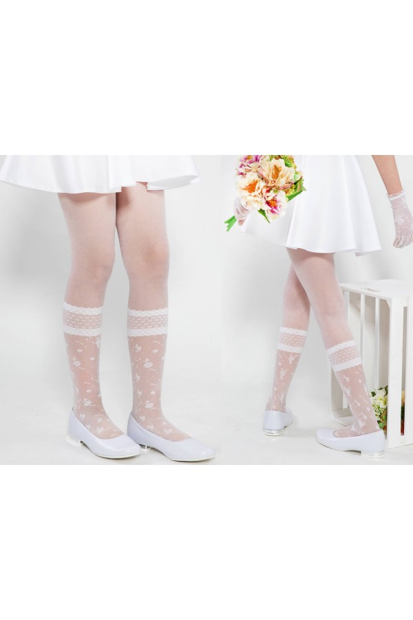 Eleganckie rajstopy komunijne - Agata - obraz 3