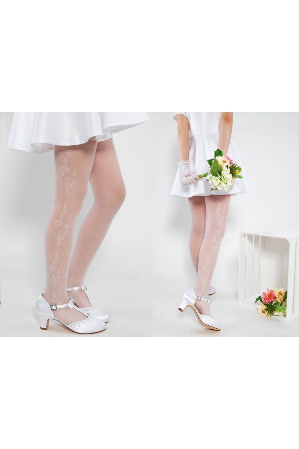 Eleganckie rajstopy komunijne - Patrycja motyw 2 - obraz 2