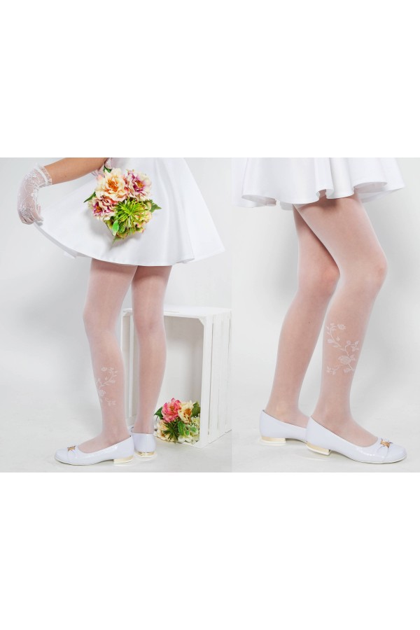 Eleganckie rajstopy komunijne - Patrycja motyw 3 - obraz 2