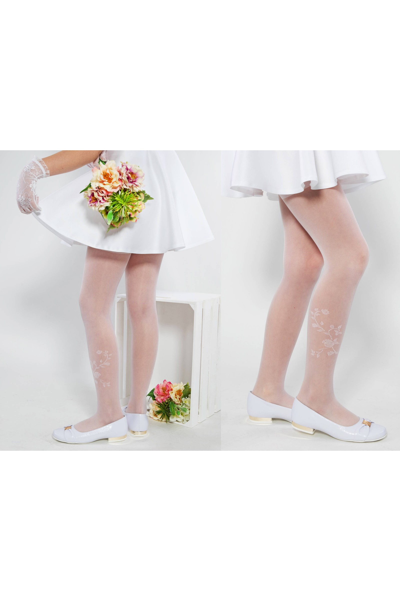 Eleganckie rajstopy komunijne - Patrycja motyw 3 - obraz 2