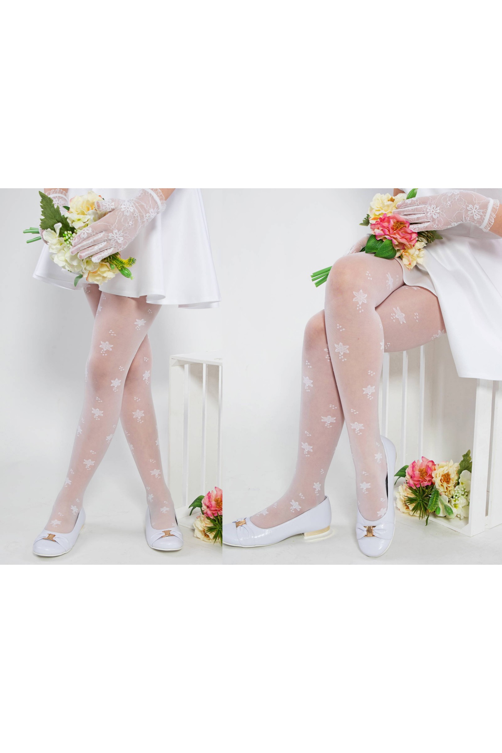 Eleganckie rajstopy komunijne - Sara G - obraz 2