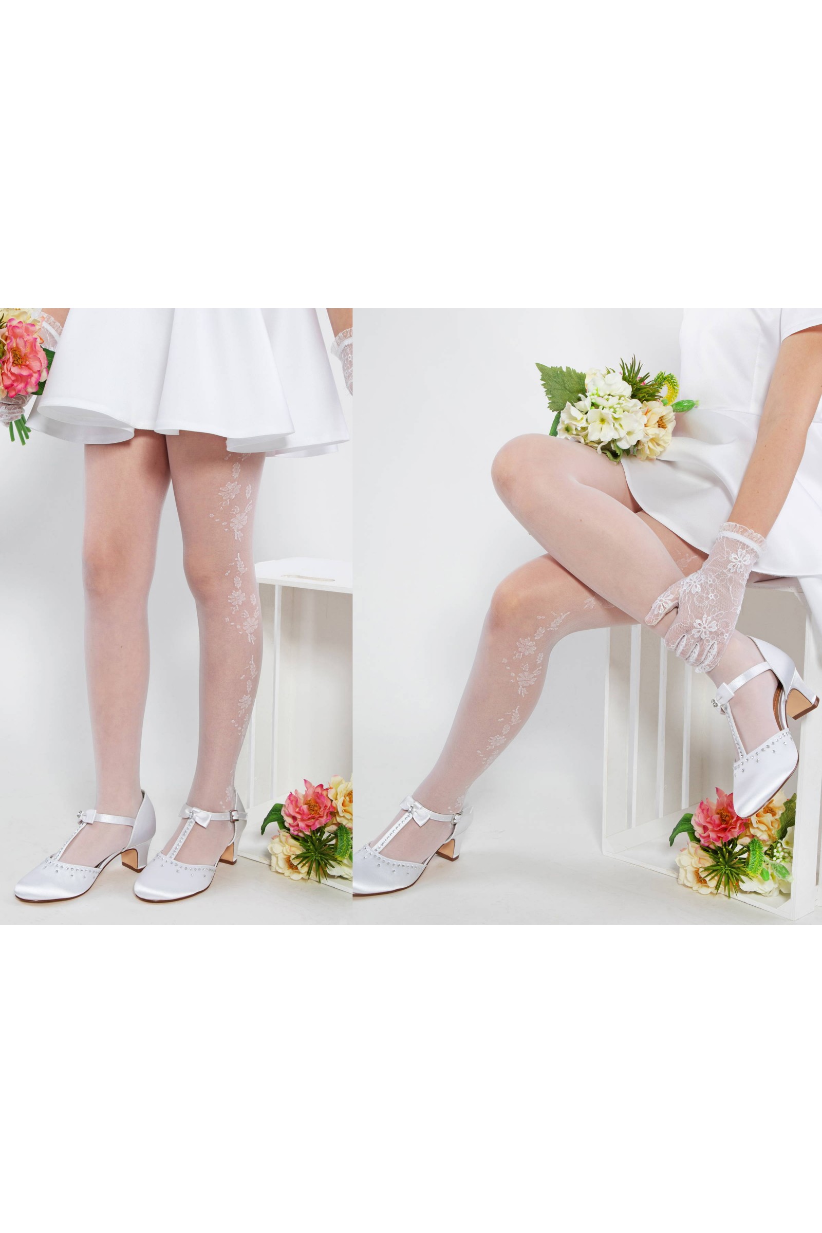 Eleganckie rajstopy komunijne - Patrycja motyw 2 - obraz 3