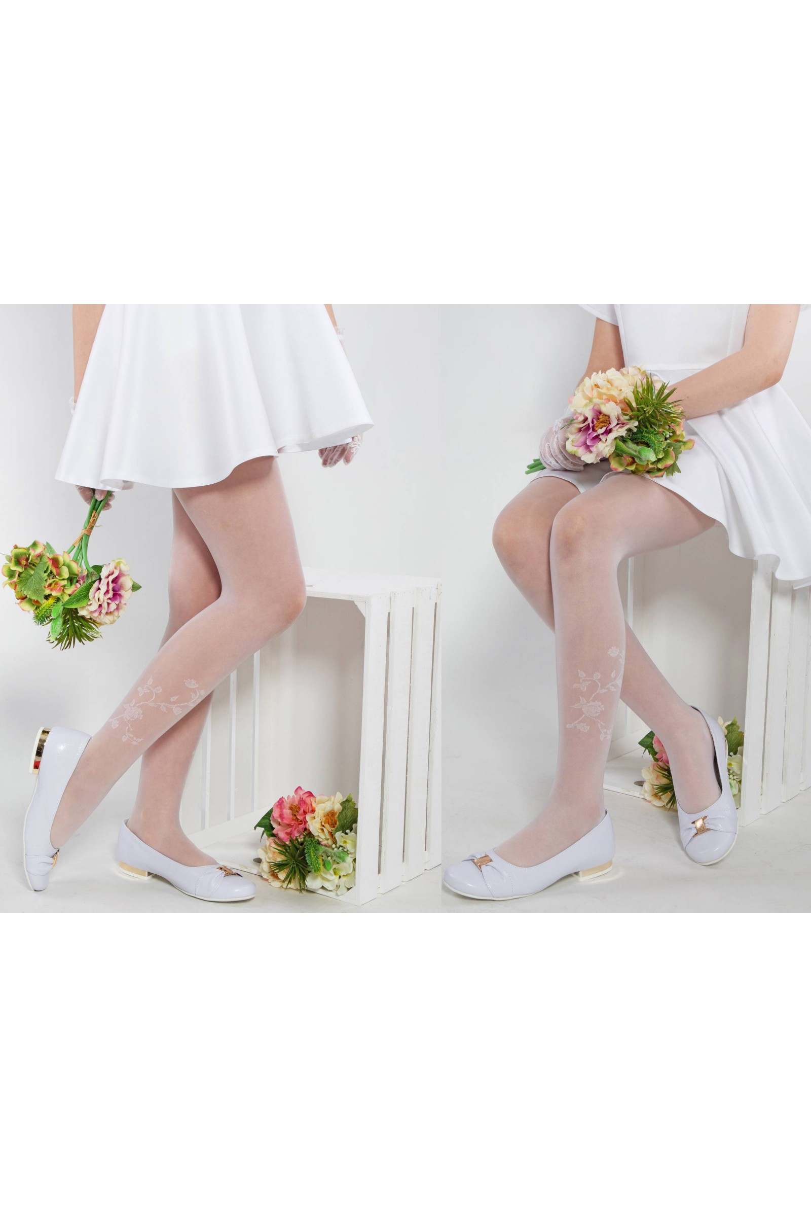 Eleganckie rajstopy komunijne - Patrycja motyw 3 - obraz 3