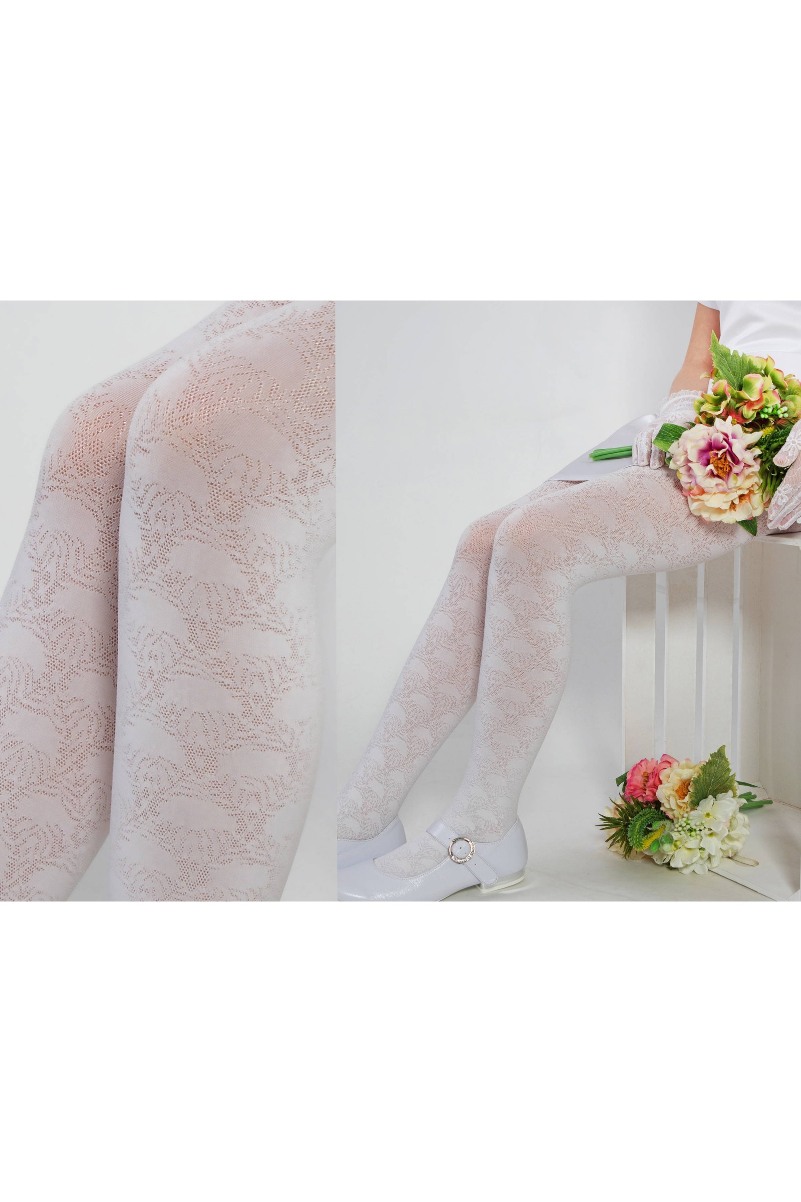 Eleganckie rajstopy komunijne - Zuzanna ocieplające - obraz 1