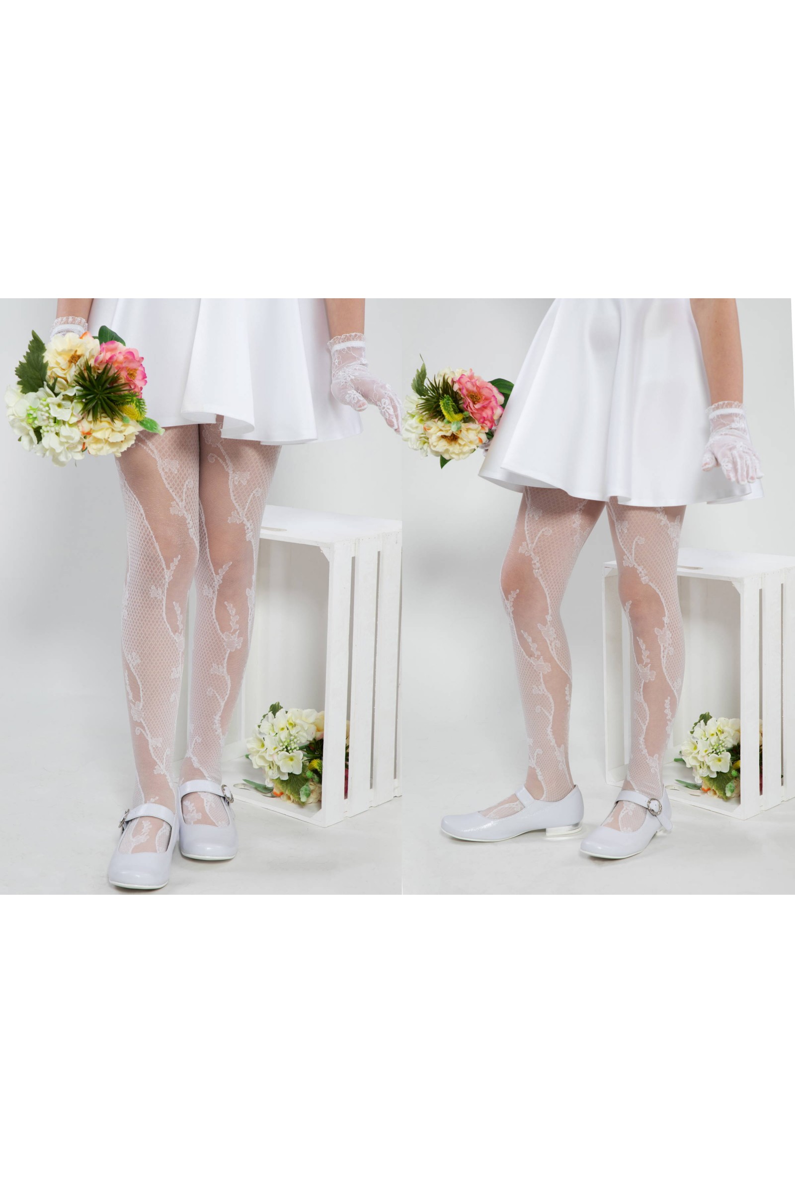 Eleganckie rajstopy komunijne - Laura - obraz 4