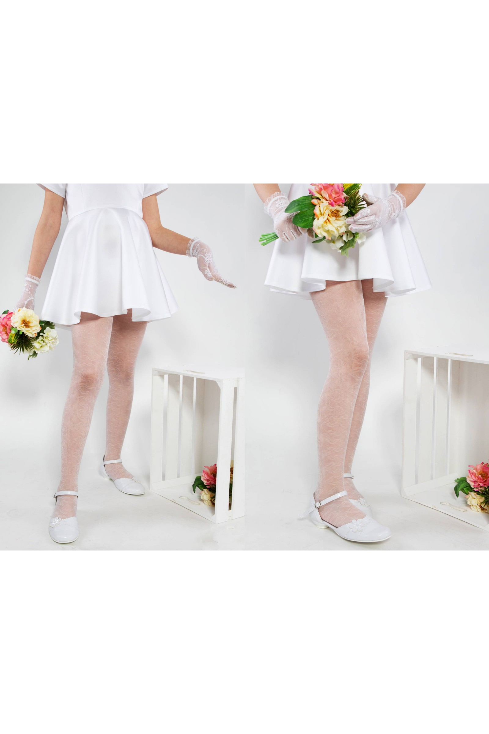 Eleganckie rajstopy komunijne - Suzi motyw 2 - obraz 3