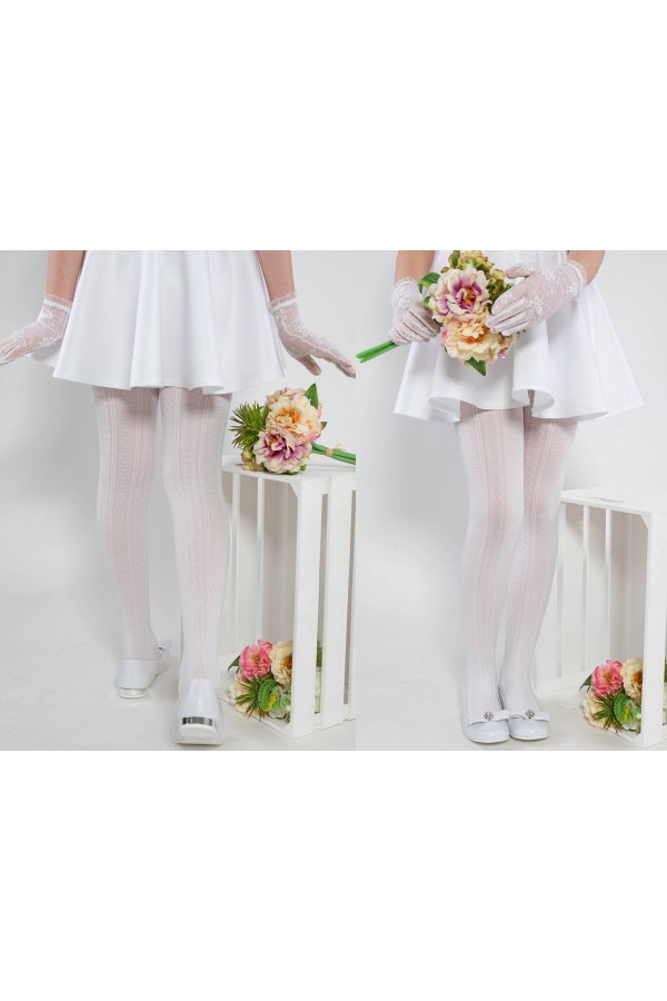 Eleganckie rajstopy komunijne - Nataszka ocieplające - obraz 4