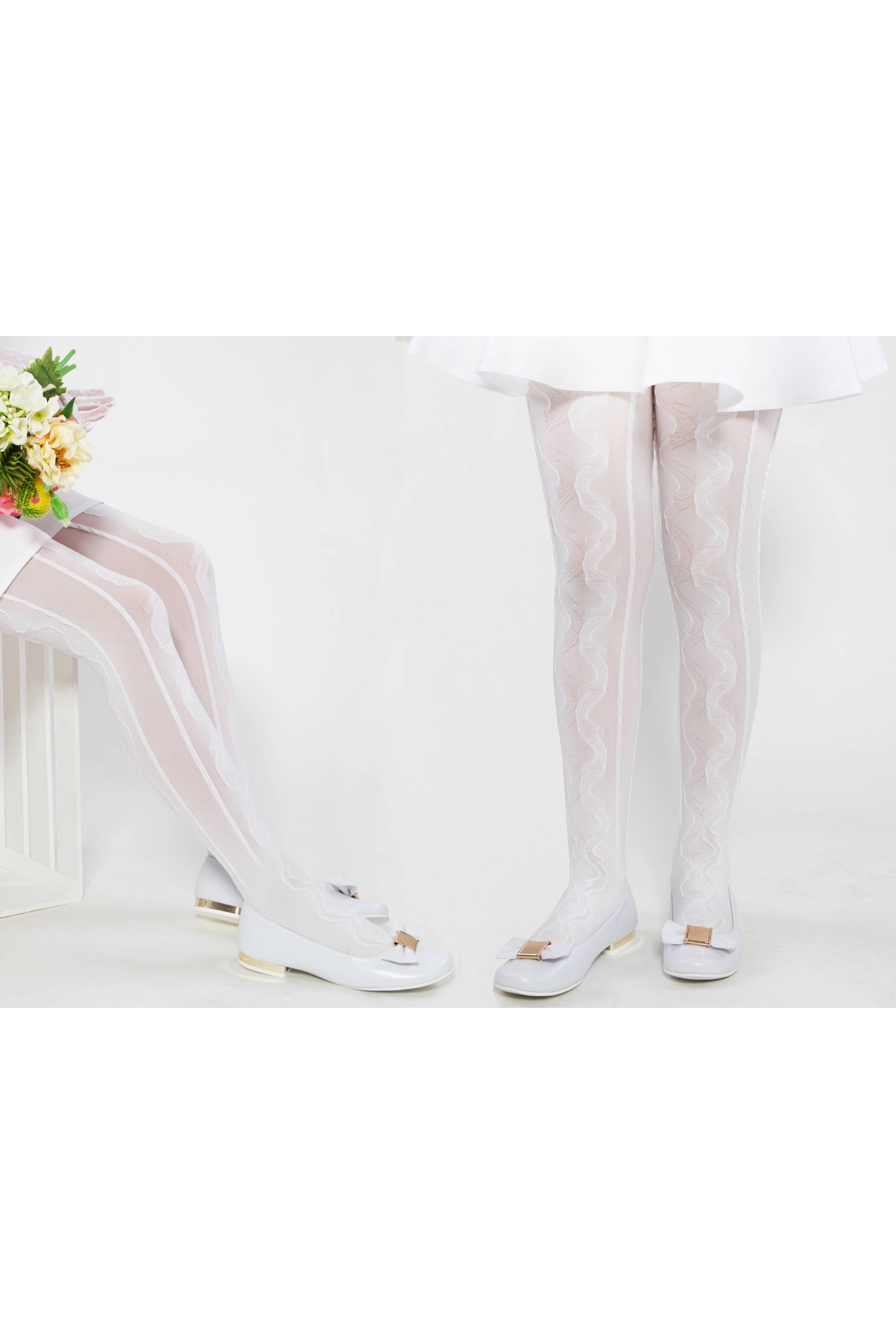 Eleganckie rajstopy komunijne - Oliwka ocieplające - obraz 5