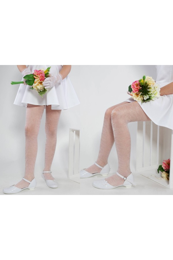 Eleganckie rajstopy komunijne - Suzi motyw 2 - obraz 4