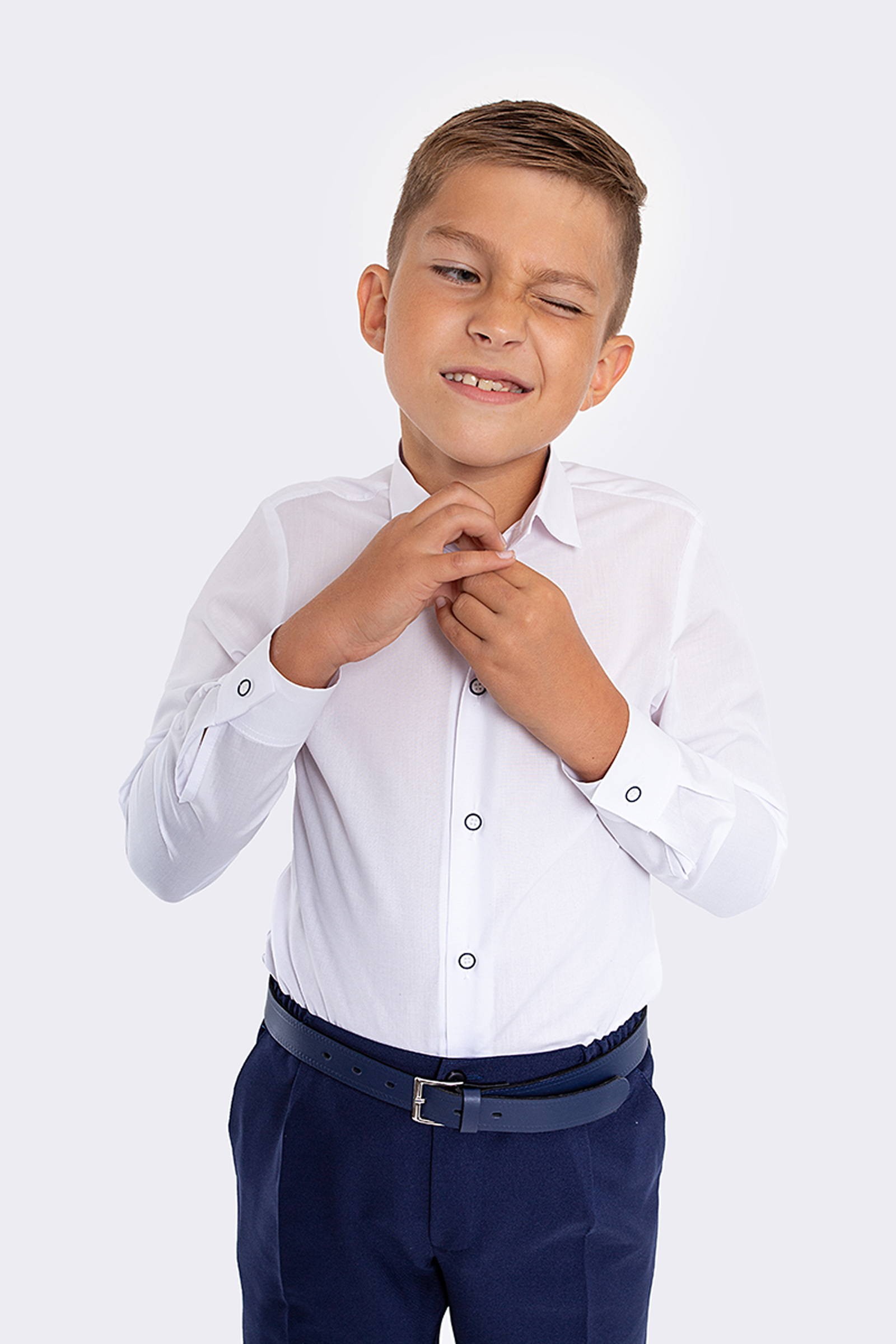 Koszula komunijna z ozdobnymi guzikami UK-1Ks/g slim TALIA - obraz 0