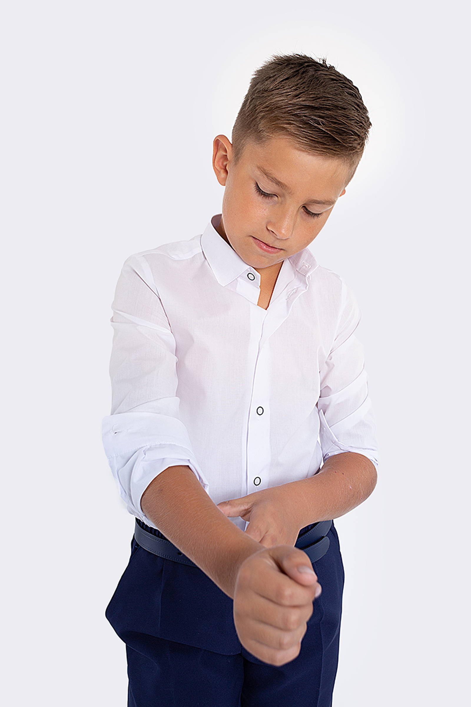 Koszula komunijna z ozdobnymi guzikami UK-1Ks/g slim TALIA - obraz 2