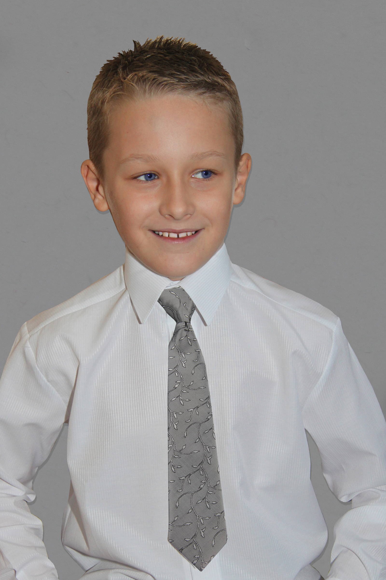 Krawat komunijny UK-Kgr-grafitowy - obraz 0