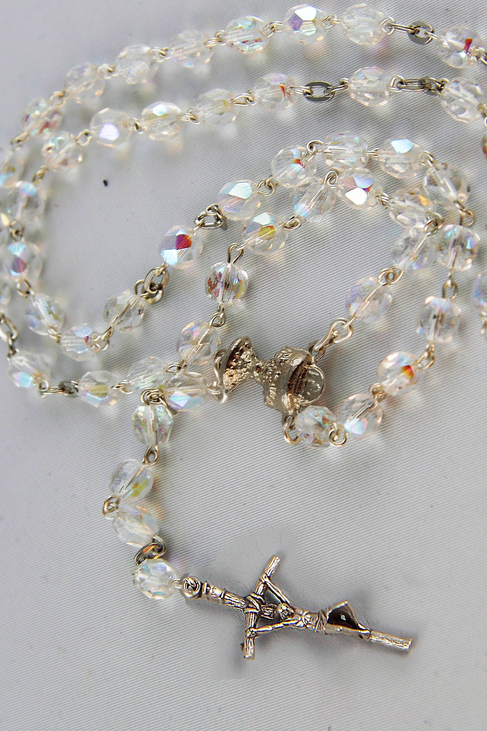 Różaniec komunijny - kryształ tęczowy UK-KT - obraz 0