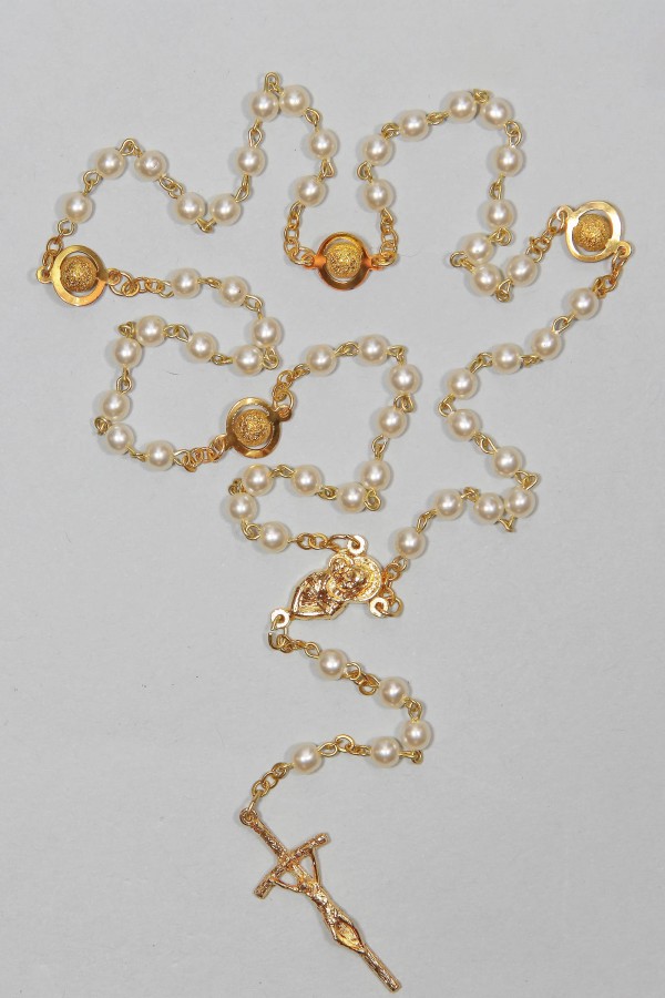 Różaniec komunijny - perełka złota UK-PZ - obraz 1