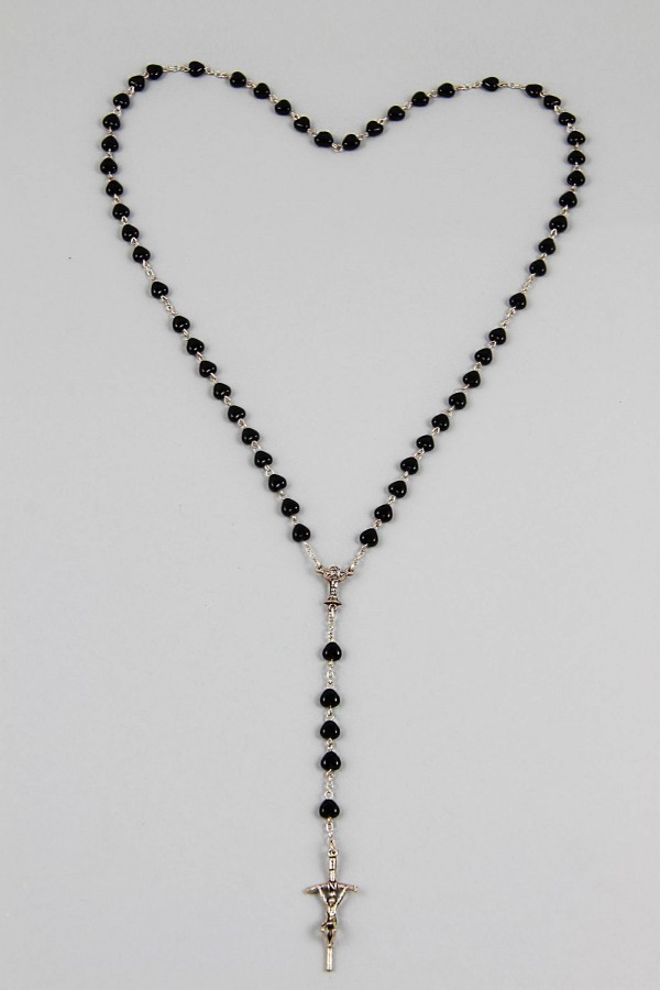 Różaniec komunijny - serce czarny UK-SC - obraz 2