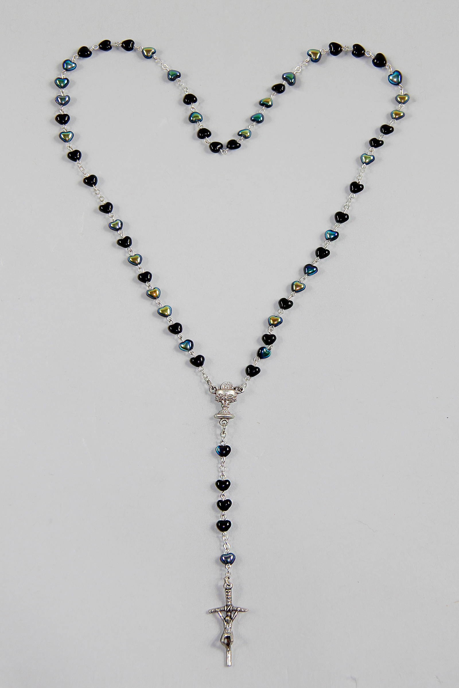 Różaniec komunijny - serca hematyt UK-SHC - obraz 2