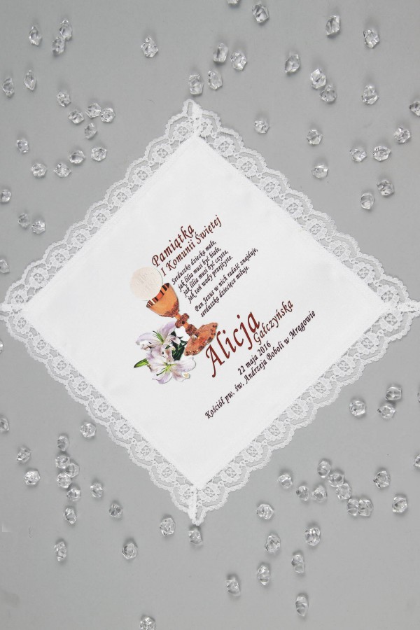 Chusteczka komunijna z grafiką personalizowana UK-CHGI 6 - obraz 1