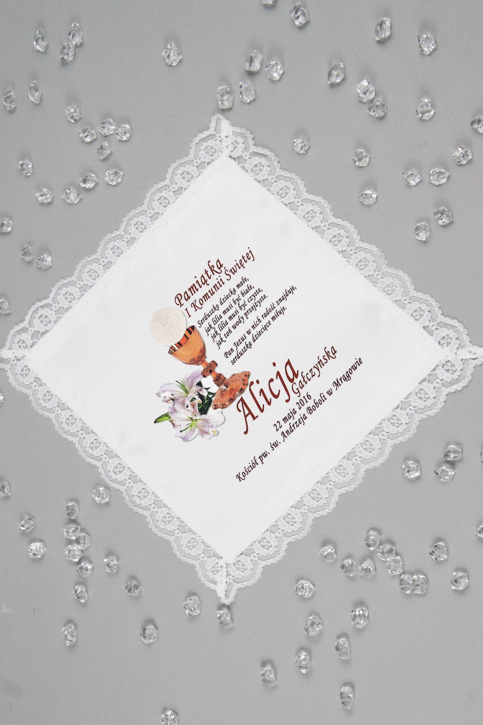 Chusteczka komunijna z grafiką personalizowana UK-CHGI 6 - obraz 1
