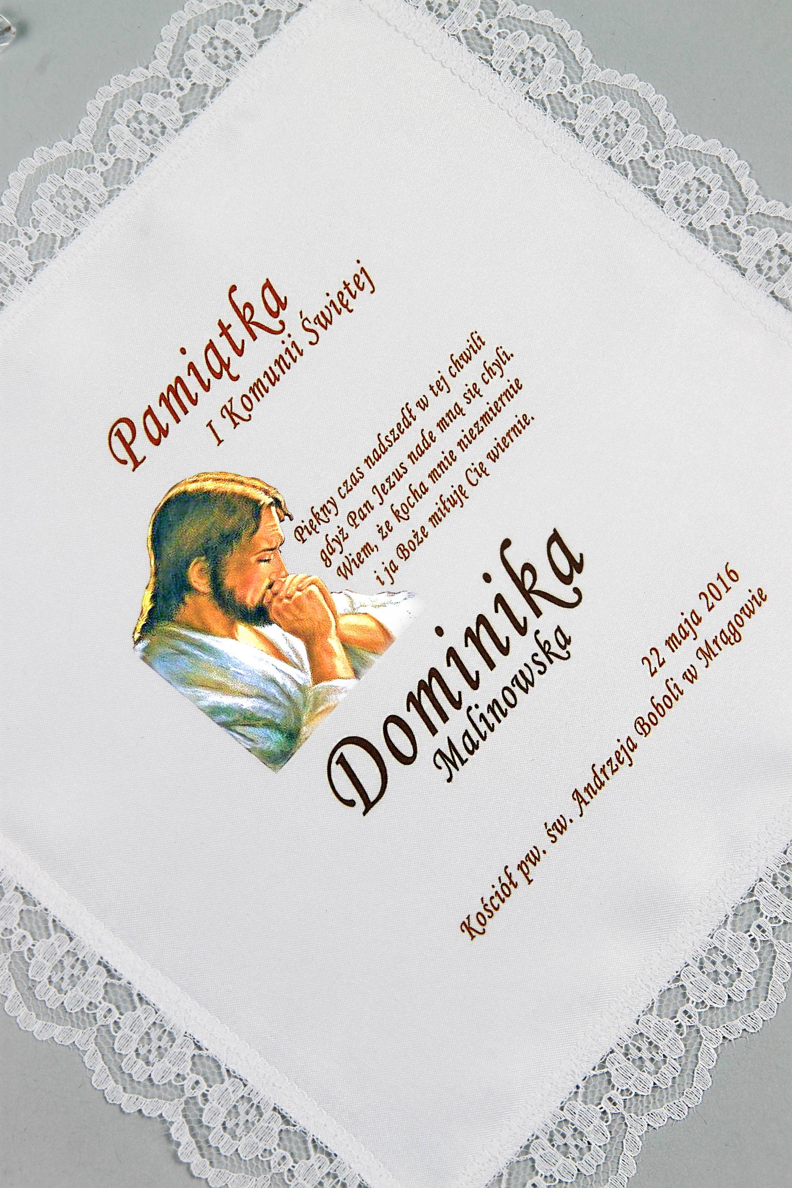 Chusteczka komunijna z grafiką personalizowana UK-CHGI 3 - obraz 0