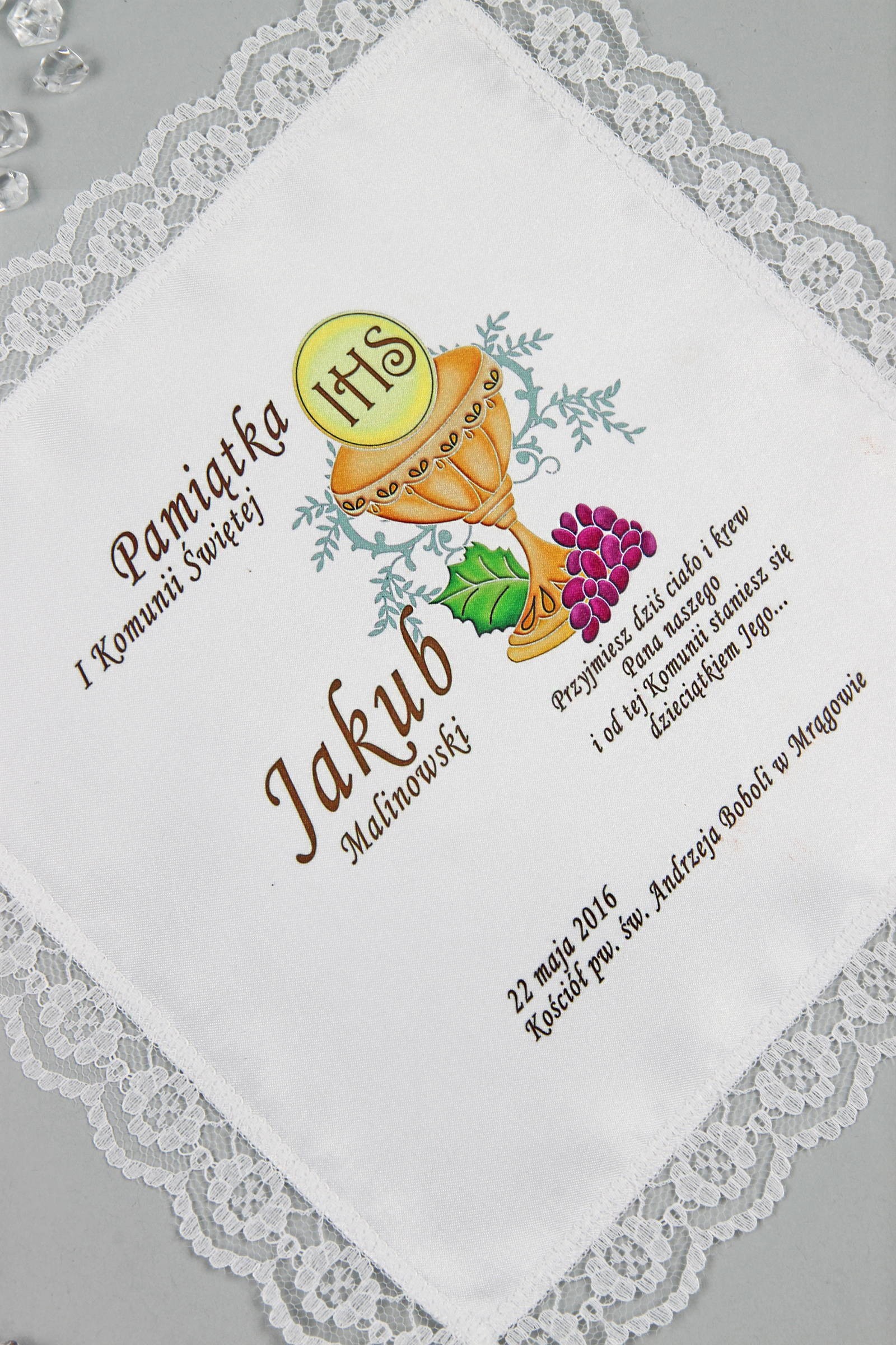 Chusteczka komunijna z grafiką personalizowana UK-CHGI 2 - obraz 0