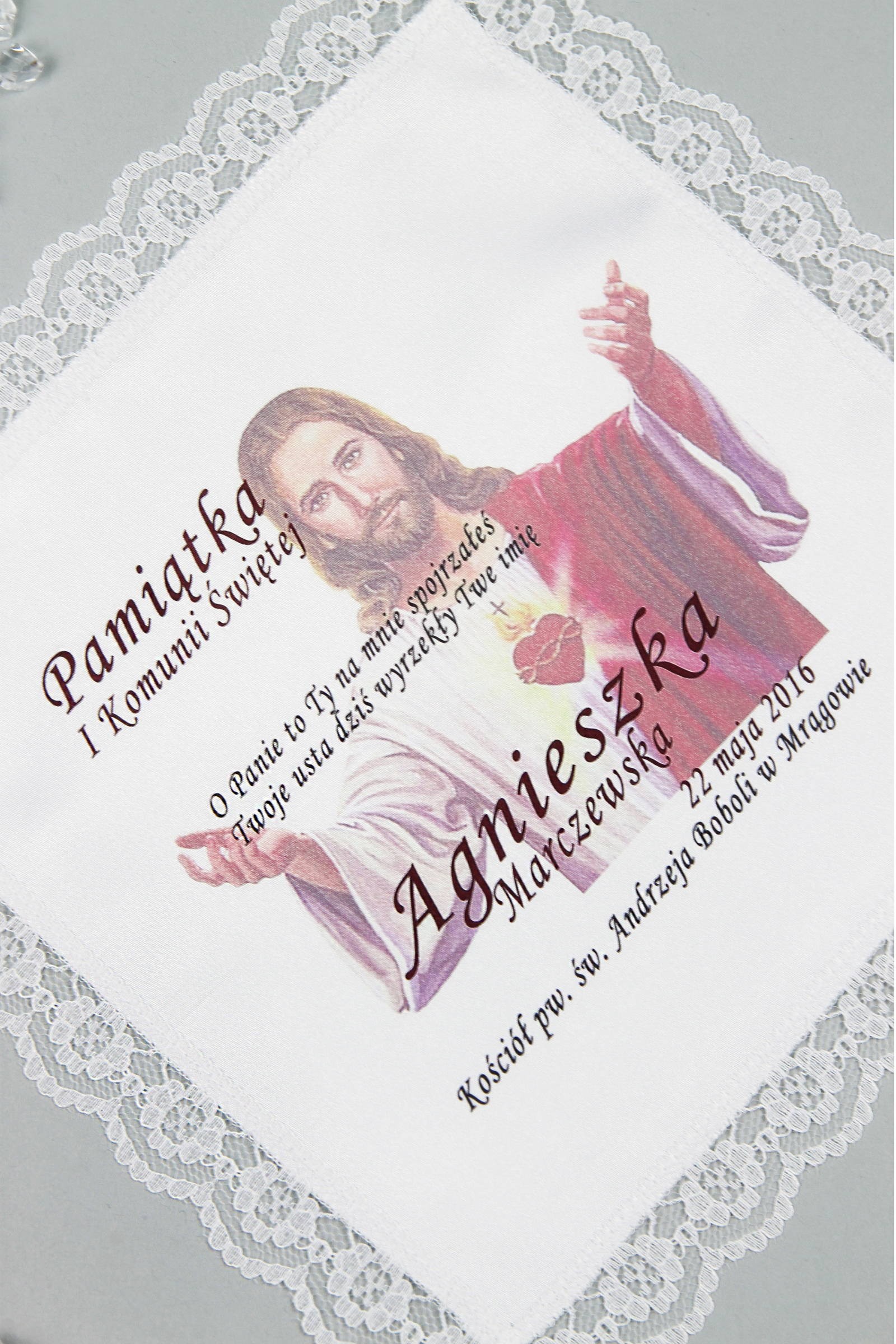 Chusteczka komunijna z grafiką personalizowana UK-CHGI 8 - obraz 0