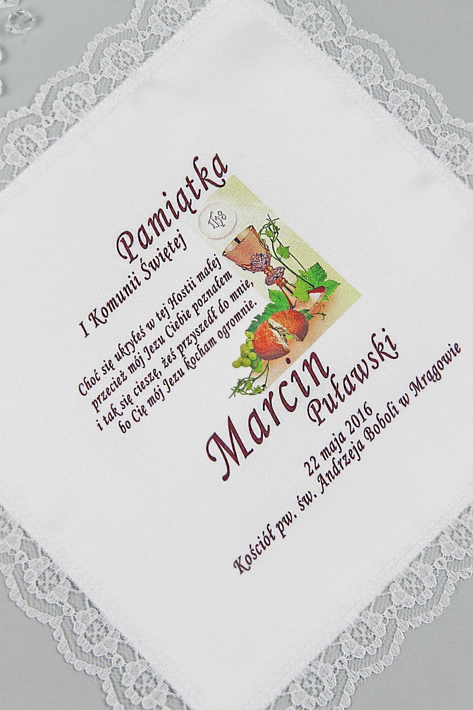 Chusteczka komunijna z grafiką personalizowana UK-CHGI 5 - obraz 0