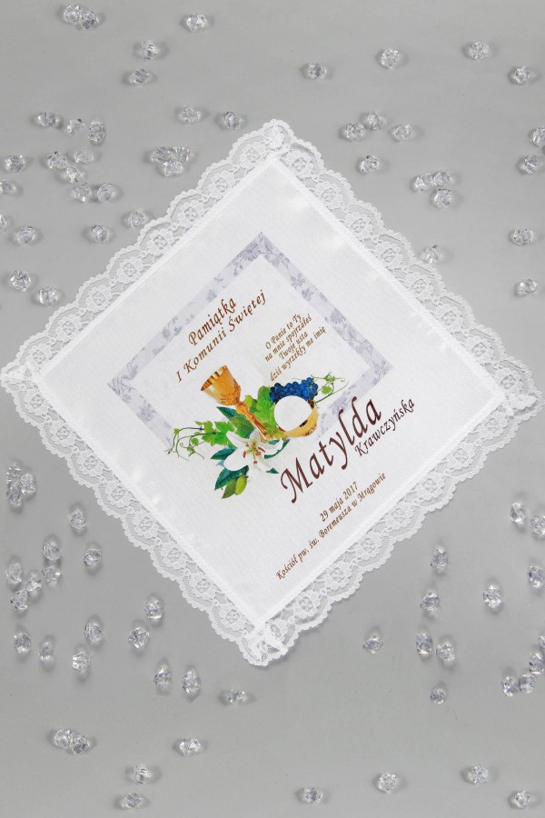Chusteczka komunijna z grafiką personalizowana UK-CHGI 11 - obraz 1