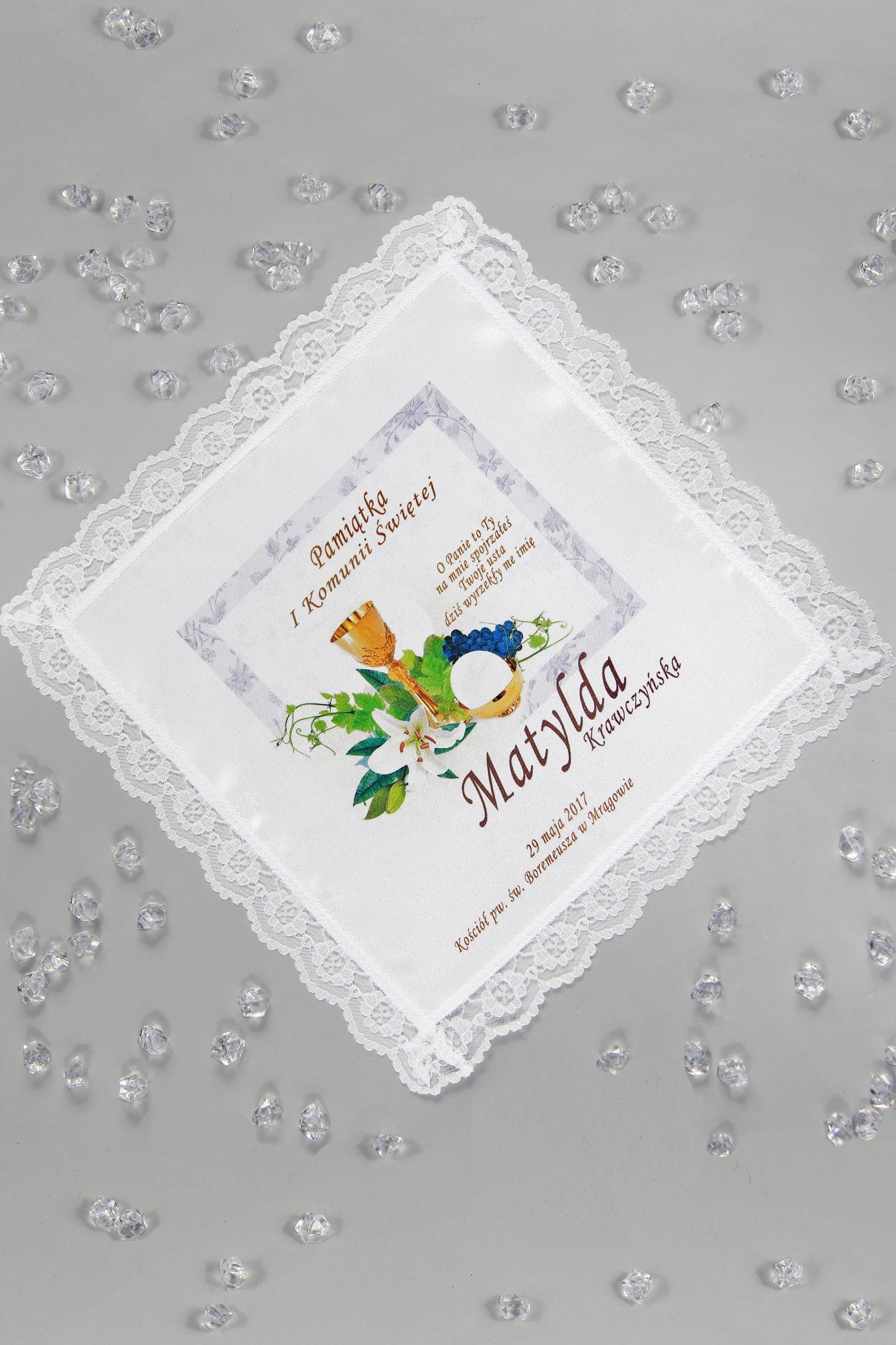 Chusteczka komunijna z grafiką personalizowana UK-CHGI 11 - obraz 1