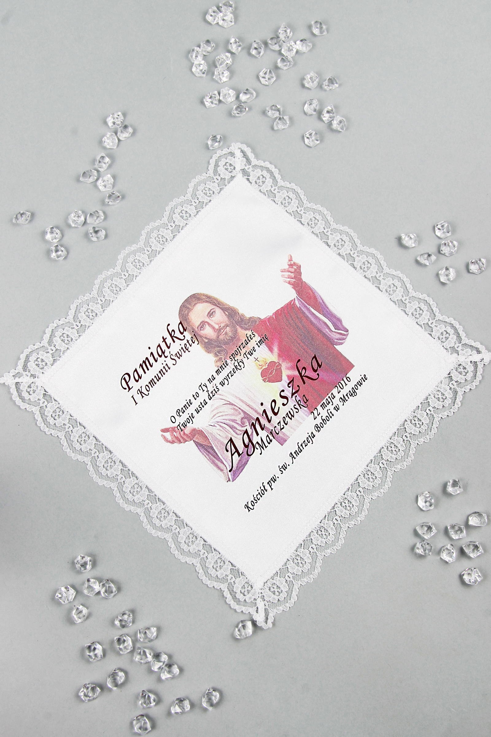 Chusteczka komunijna z grafiką personalizowana UK-CHGI 8 - obraz 1