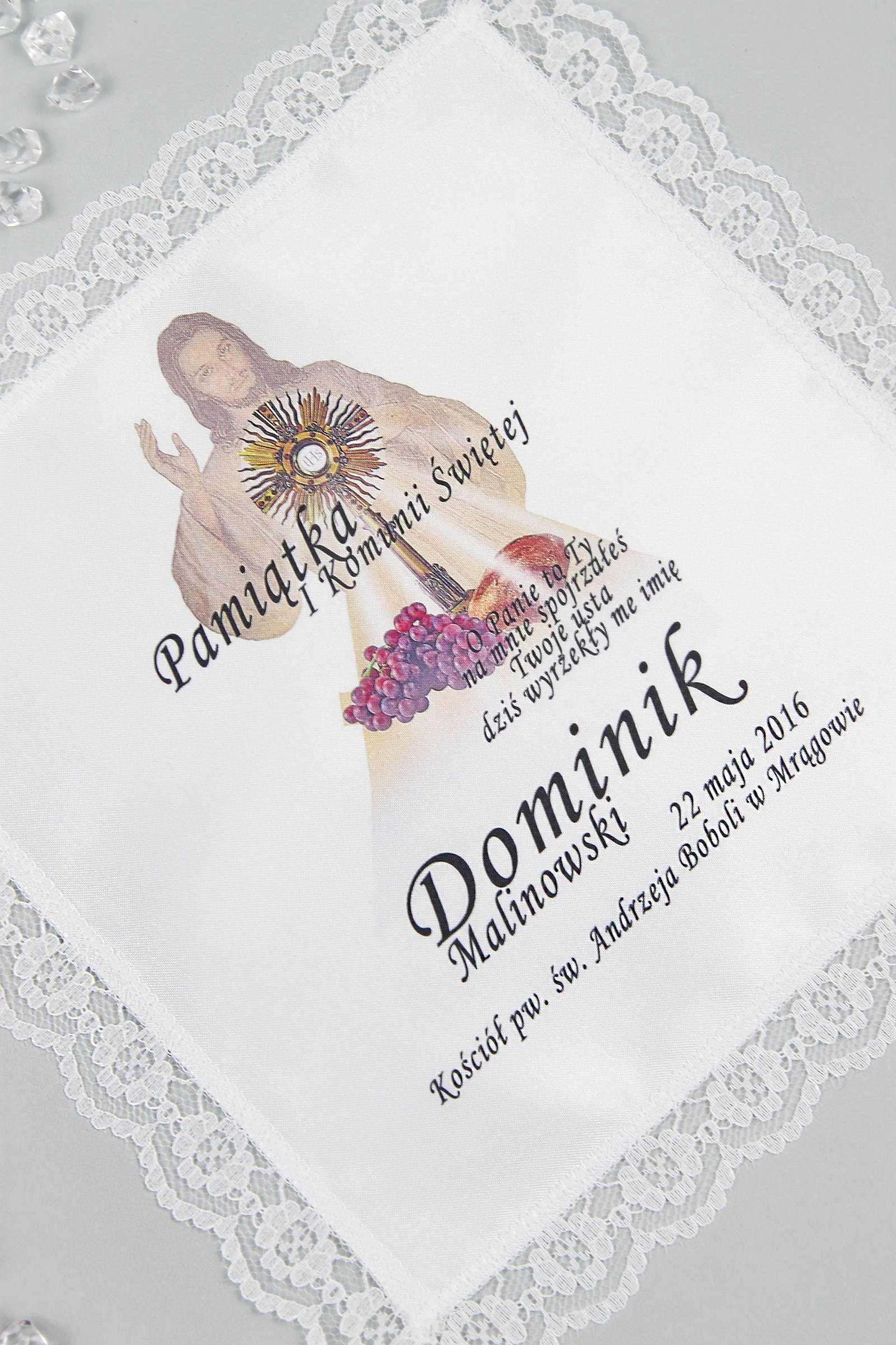 Chusteczka komunijna z grafiką personalizowana UK-CHGI 7 - obraz 0