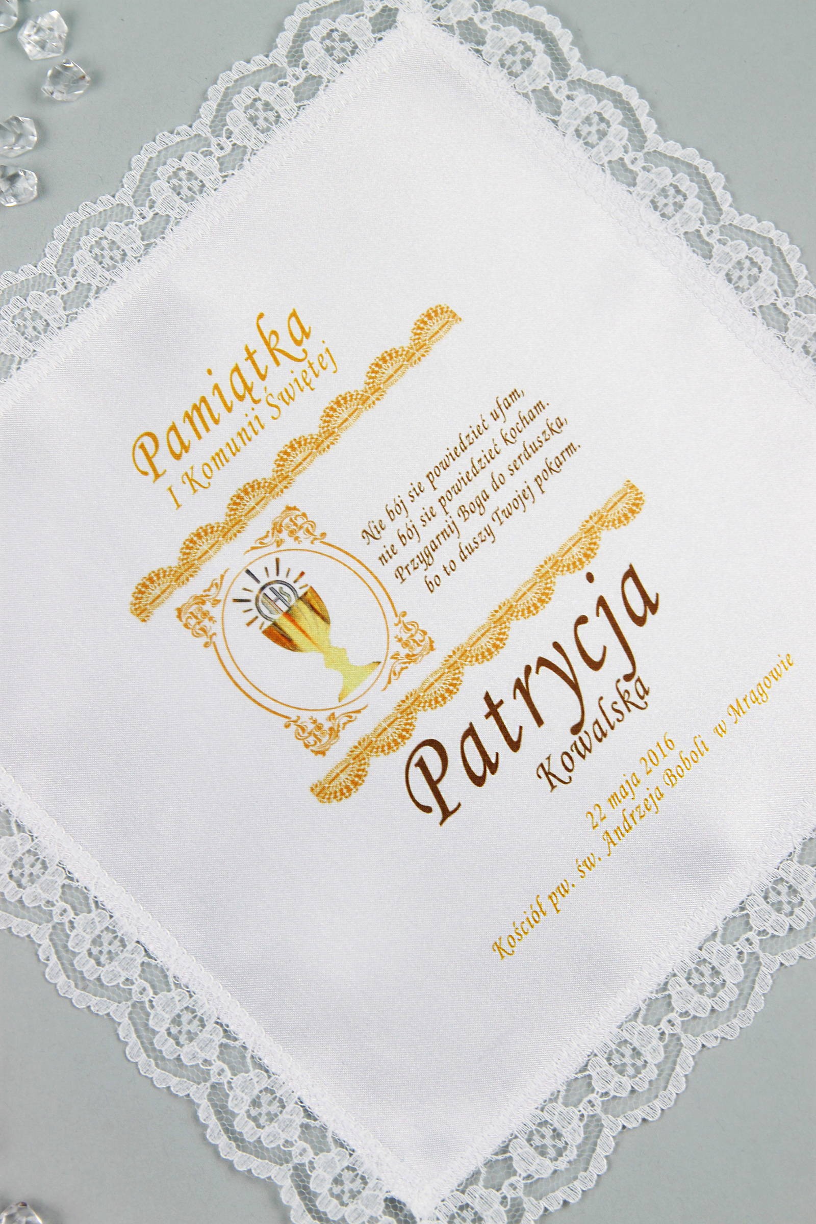 Chusteczka komunijna z grafiką personalizowana UK-CHGI 10 - obraz 0
