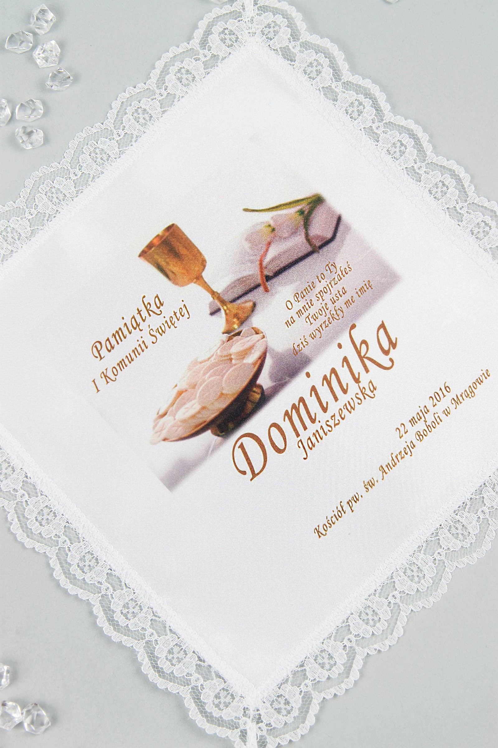 Chusteczka komunijna z grafiką personalizowana UK-CHGI 9 - obraz 0