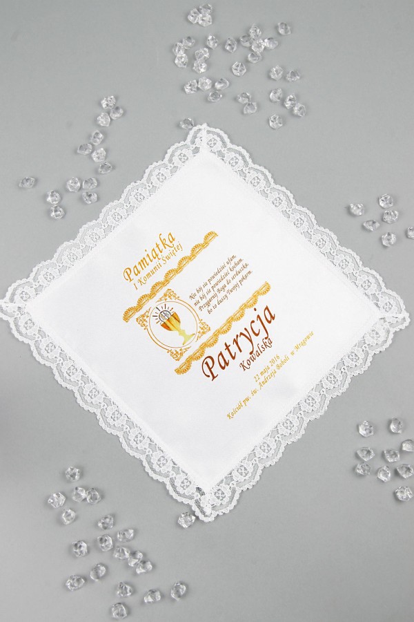 Chusteczka komunijna z grafiką personalizowana UK-CHGI 10 - obraz 1
