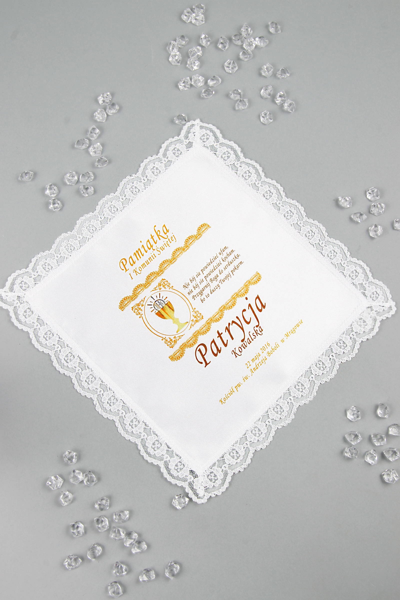 Chusteczka komunijna z grafiką personalizowana UK-CHGI 10 - obraz 1