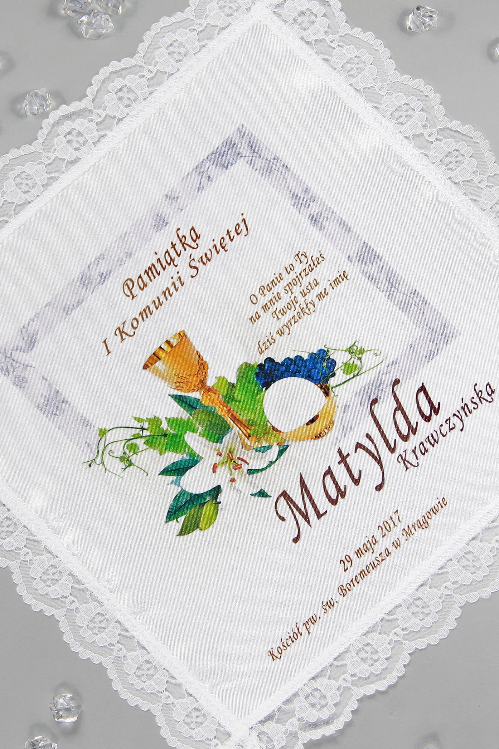 Chusteczka komunijna z grafiką personalizowana UK-CHGI 11 - obraz 0