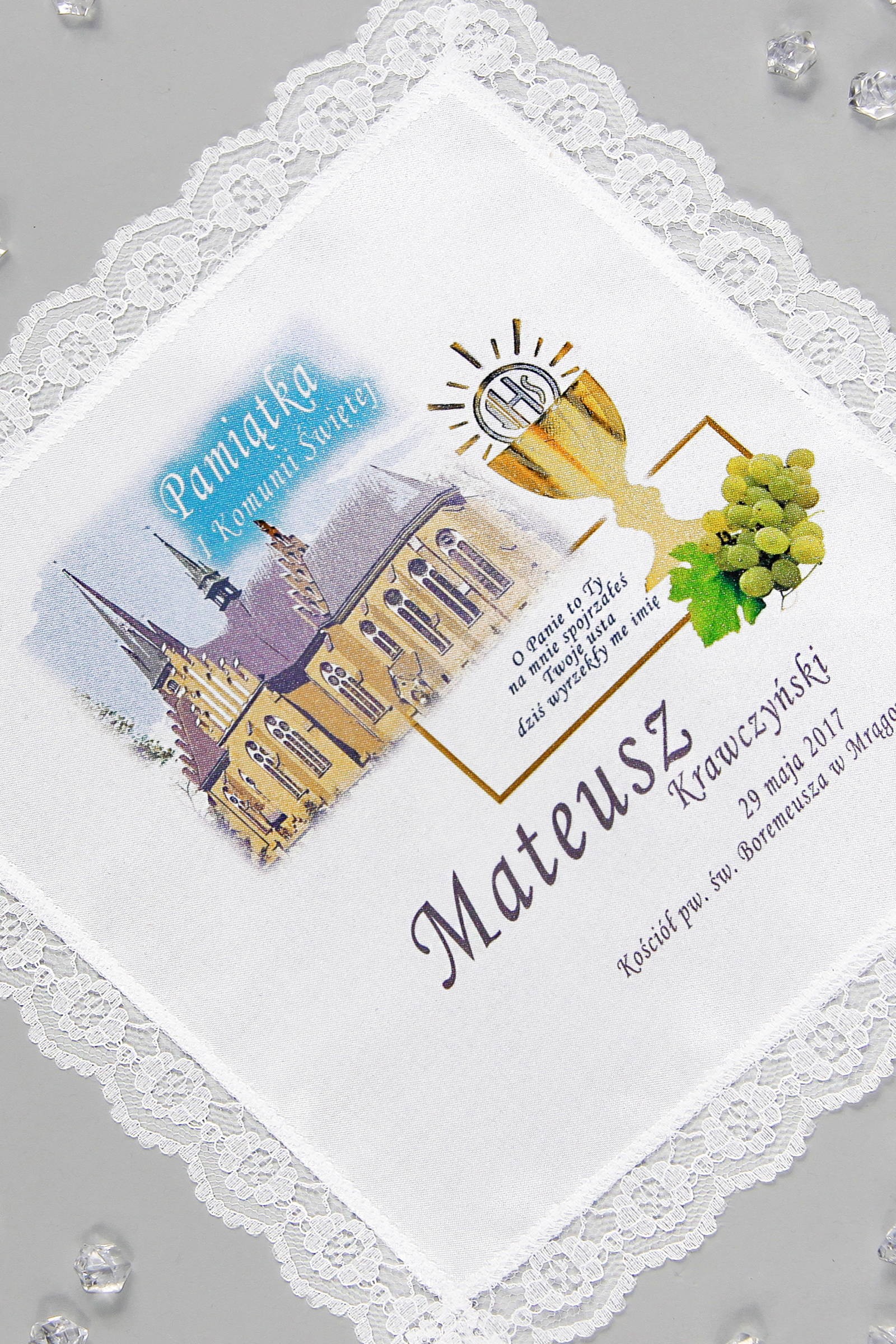 Chusteczka komunijna z grafiką personalizowana UK-CHGI 12 - obraz 0