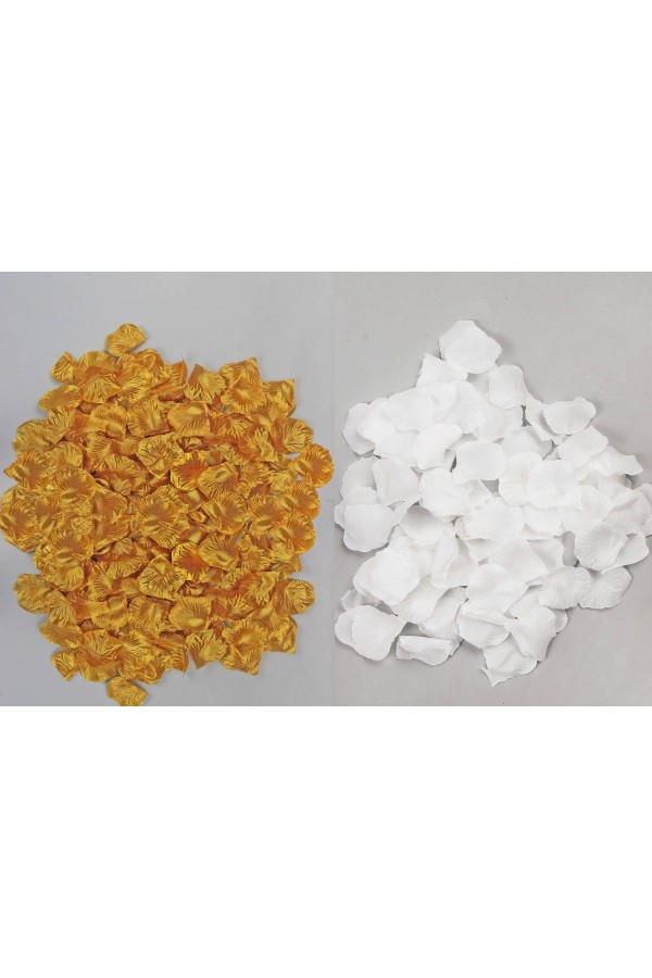 Komunijne ozdoby stołu - zestaw złote i białe płatki róż - obraz 3