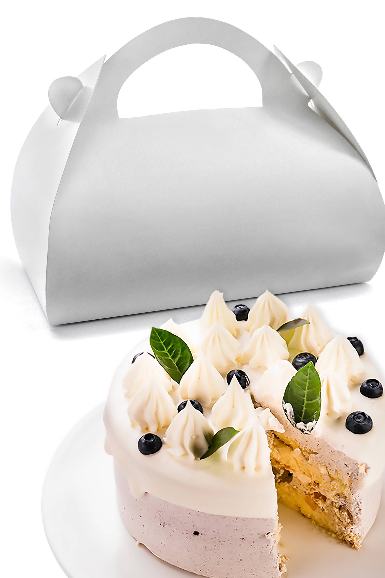 Białe pudełko kuferek na ciasto - obraz 0